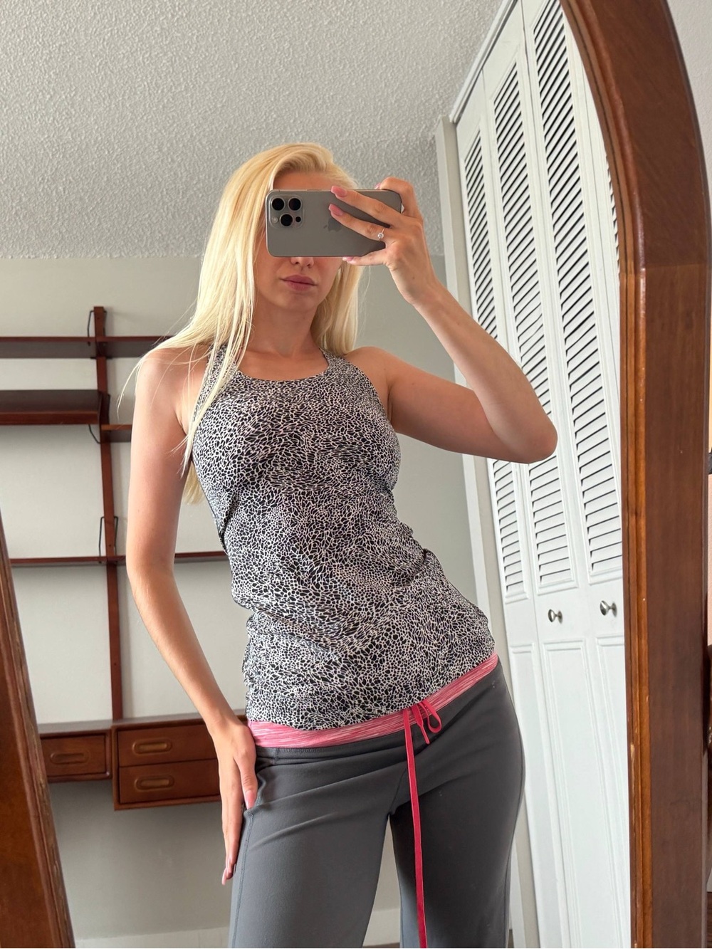lululemon athletica Black & White Printed Racerback Tank